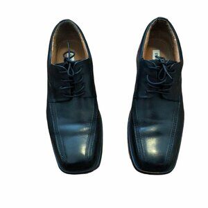 Steve Madden Mens P-Tango Black Leather Dress Shoes Size 13 Lace-Up Square Toe